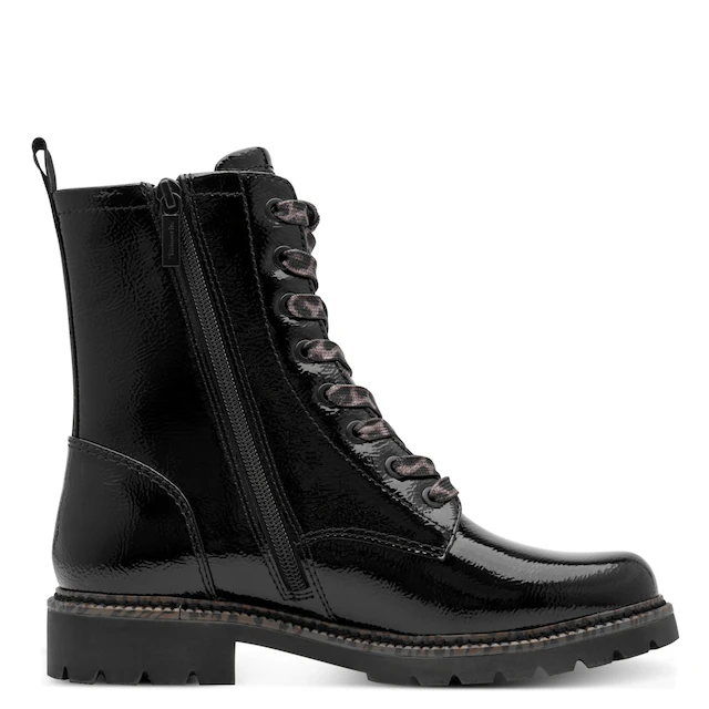 Tamaris Schnürstiefelette Blockabsatz, Boots mit Schnürsenkeln im Animal-Look