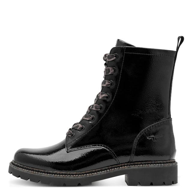 Tamaris Schnürstiefelette Blockabsatz, Boots mit Schnürsenkeln im Animal-Look