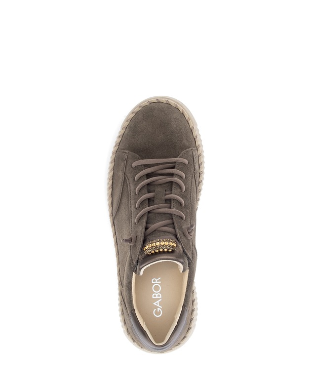 Gabor Slip-On Sneaker Freizeitschuh, Halbschuh, Slipper mit glänzendem Schmuckelement