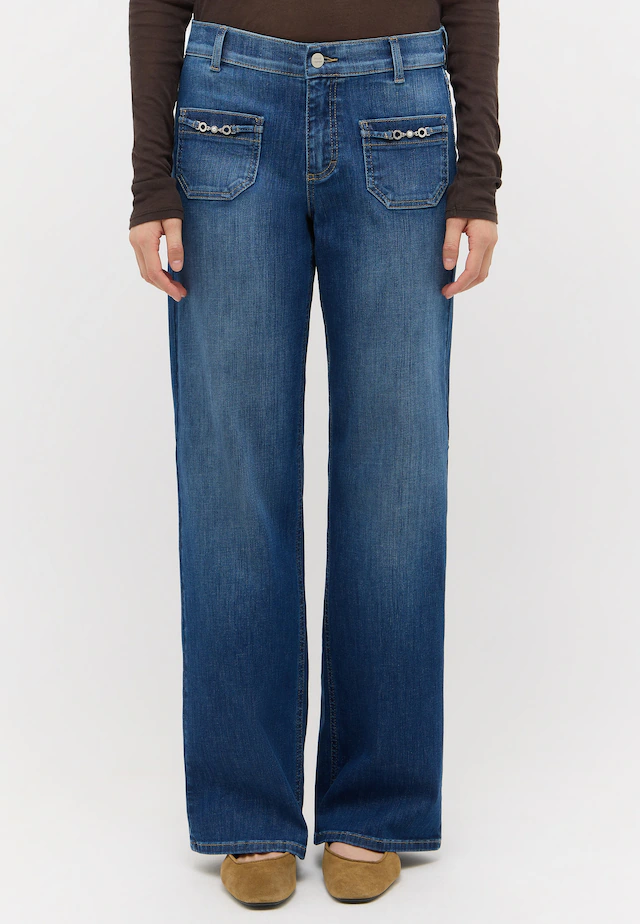 ANGELS Gerade Jeans »LIZ GLORY« Wide Leg, mit Schmuckelementen an den Vordertaschen