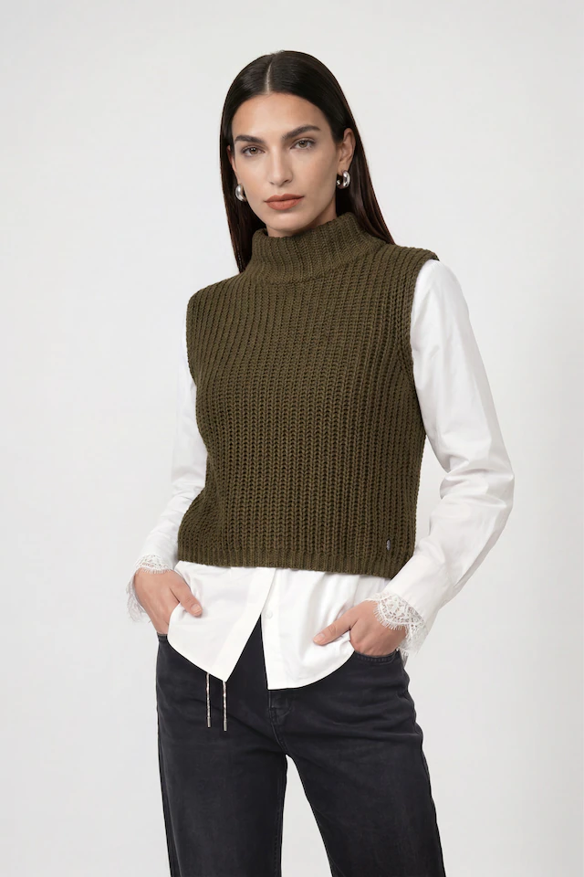 Monari Pullunder »Pullunder Basic Chenille« Regular fit mit Stehkragen