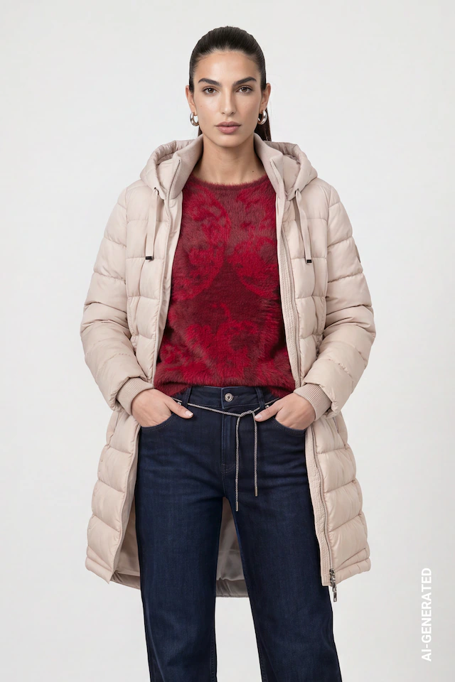 Monari Steppmantel »Mantel Stepp« Regular fit mit Stehkragen und Kapuze