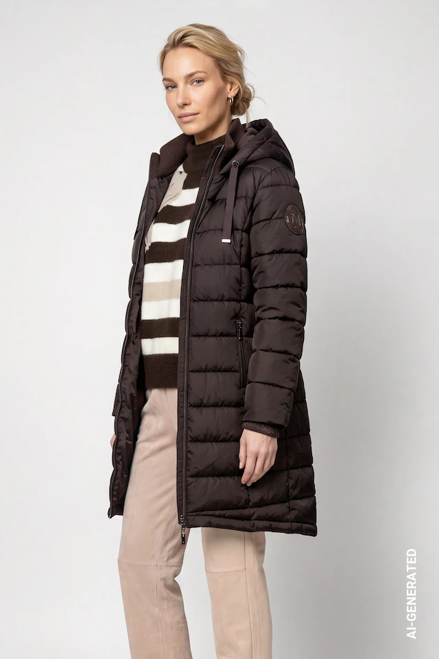 Monari Steppmantel »Mantel Stepp« Regular fit mit Stehkragen und Kapuze