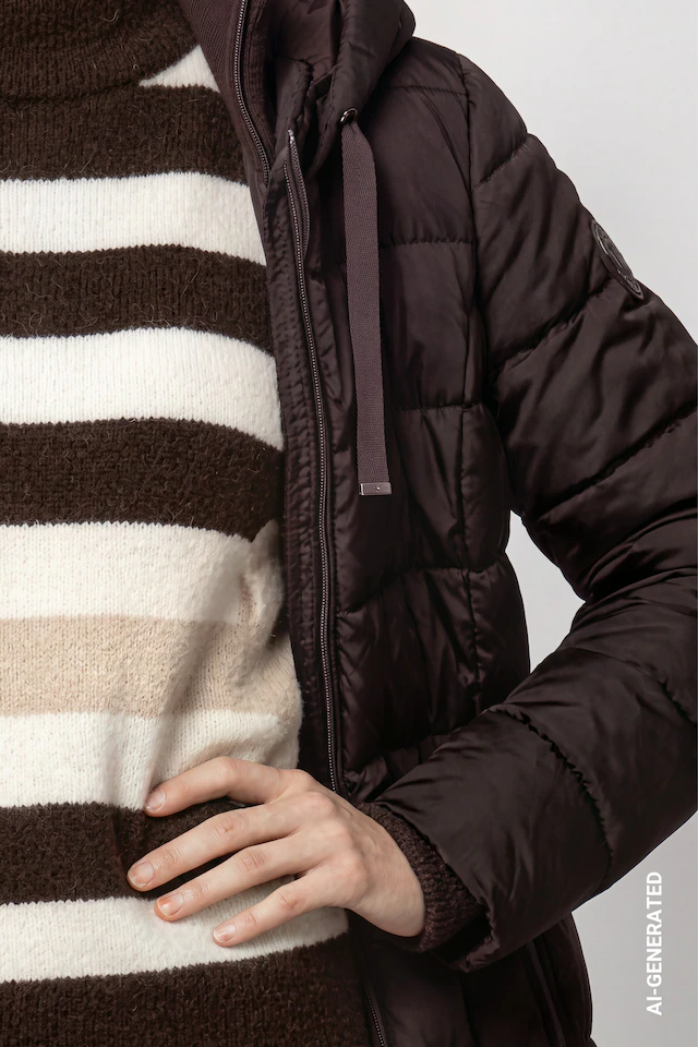 Monari Steppmantel »Mantel Stepp« Regular fit mit Stehkragen und Kapuze