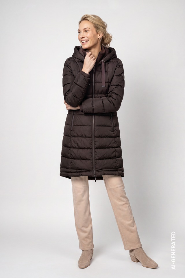 Monari Steppmantel »Mantel Stepp« Regular fit mit Stehkragen und Kapuze