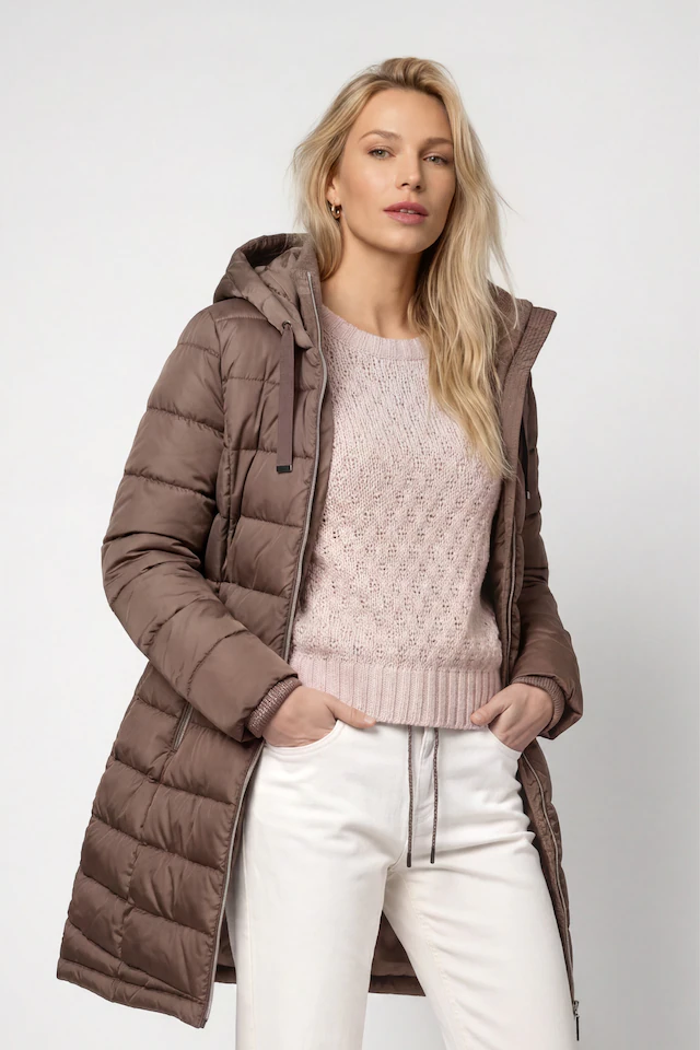 Monari Steppmantel »Mantel Stepp« Regular fit mit Stehkragen und Kapuze