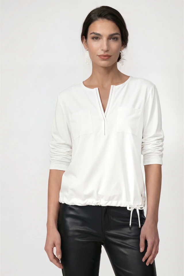 Monari Schlupfbluse »Schluse Basic Schmuck« Regular fit mit V-Ausschnitt