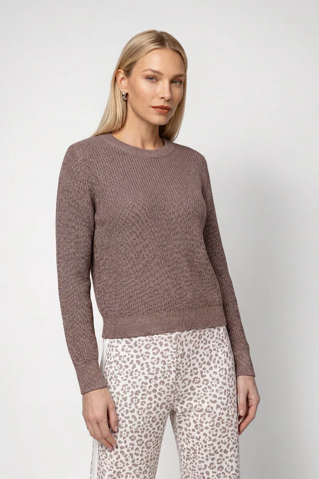 Monari Rundhalspullover »Pullover Basic Lurex« Regular fit mit Rundhalsausschnitt