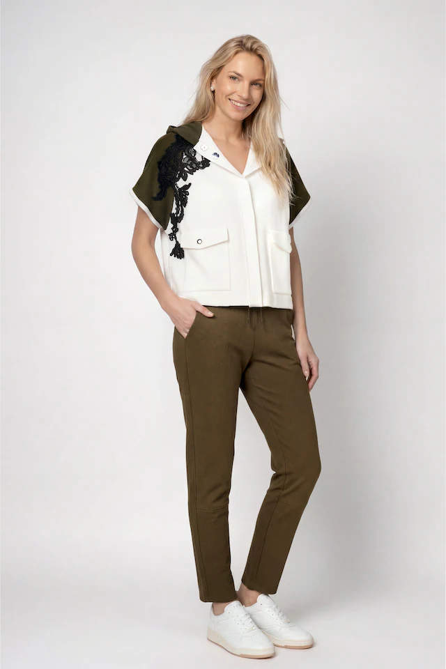 Monari Jogger Pants »Hose Basic Rippe 72cm« Regular fit mit Taschen