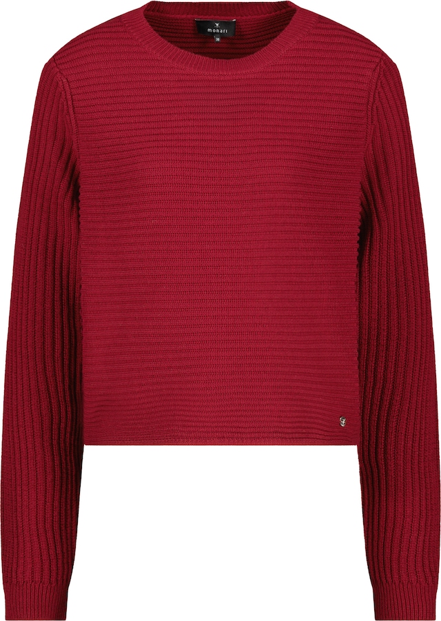 Monari Strickpullover »Pullover Basic monari Rippe« Regular fit mit Rundhalsausschnitt