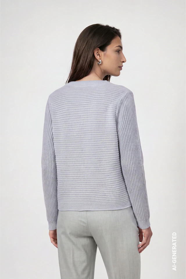 Monari Strickpullover »Pullover Basic monari Rippe« Regular fit mit Rundhalsausschnitt