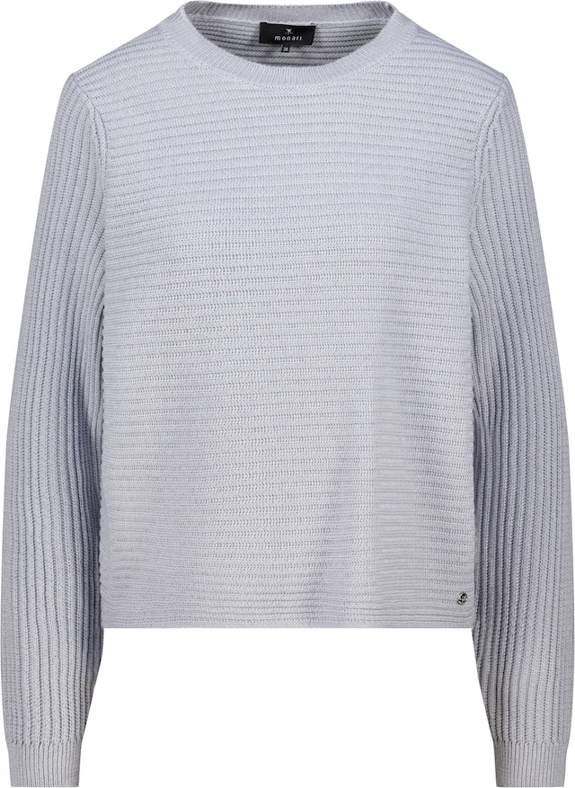 Monari Strickpullover »Pullover Basic monari Rippe« Regular fit mit Rundhalsausschnitt