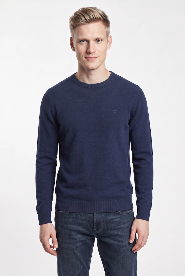 FYNCH-HATTON Strickpullover mit hochwertigem Kaschmiranteil, Rundhals, Casual Fit