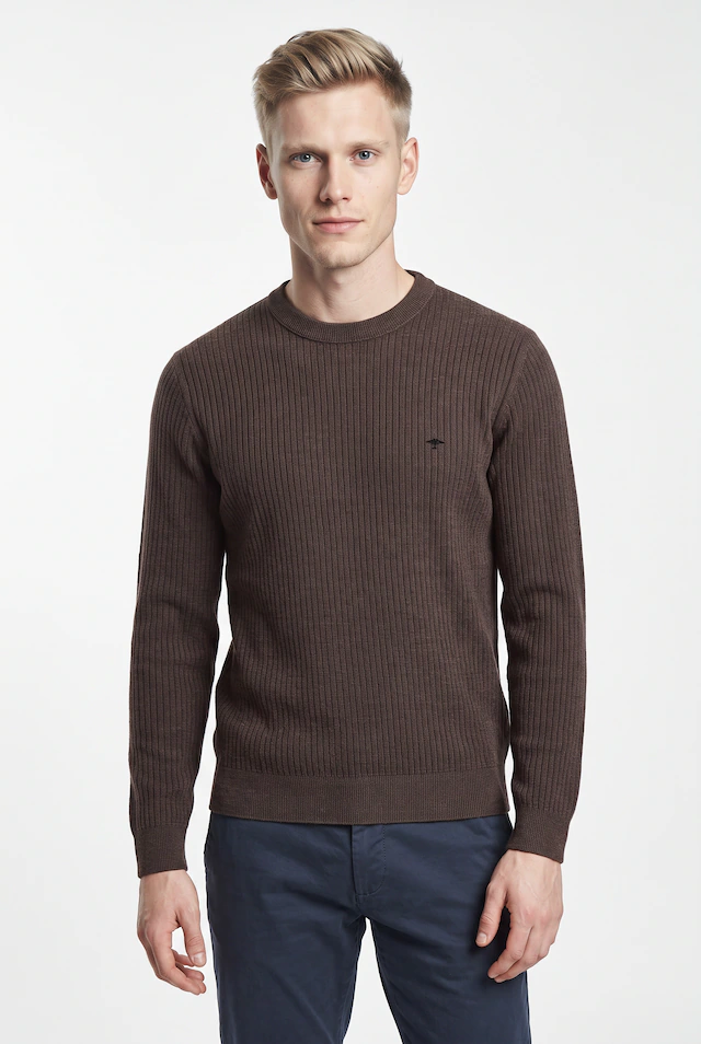 FYNCH-HATTON Strickpullover mit Logo-Stickerei