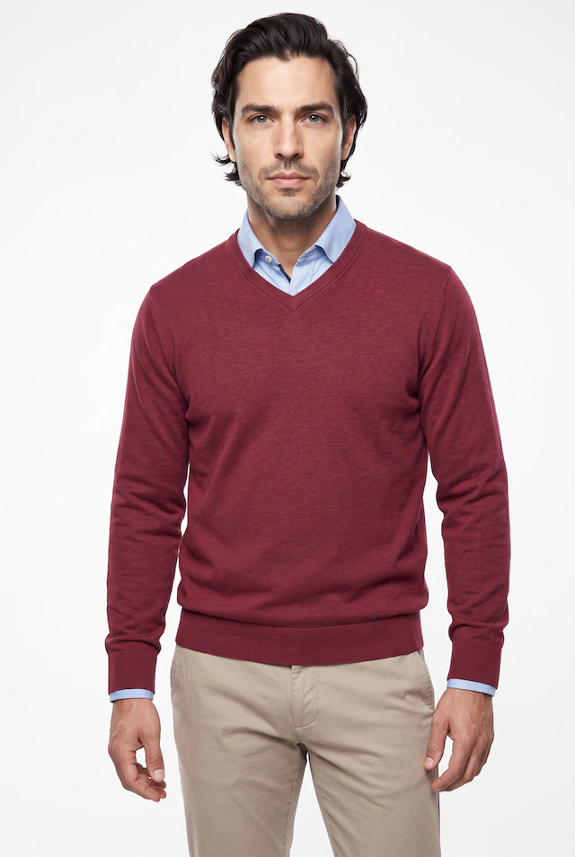 FYNCH-HATTON Strickpullover mit V-Ausschnitt