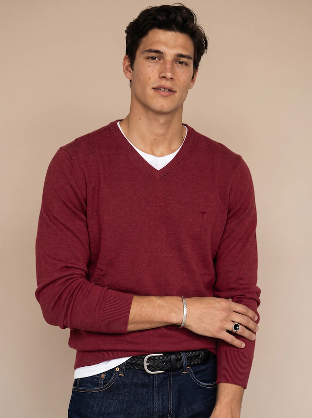 FYNCH-HATTON Strickpullover mit V-Ausschnitt