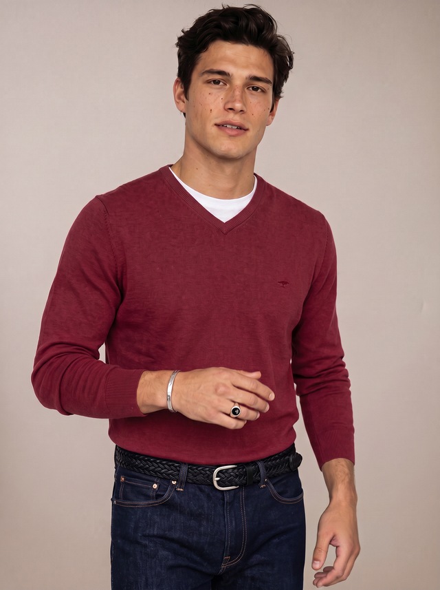 FYNCH-HATTON Strickpullover mit V-Ausschnitt