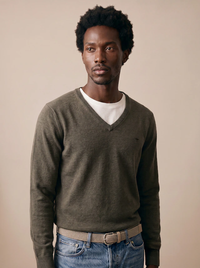 FYNCH-HATTON Strickpullover mit V-Ausschnitt