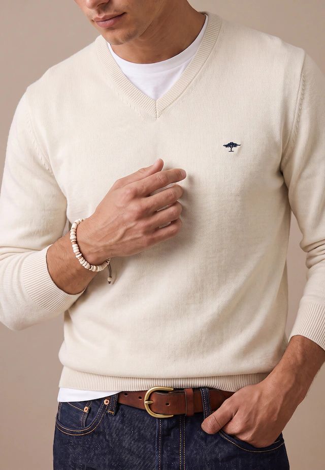 FYNCH-HATTON Strickpullover mit V-Ausschnitt