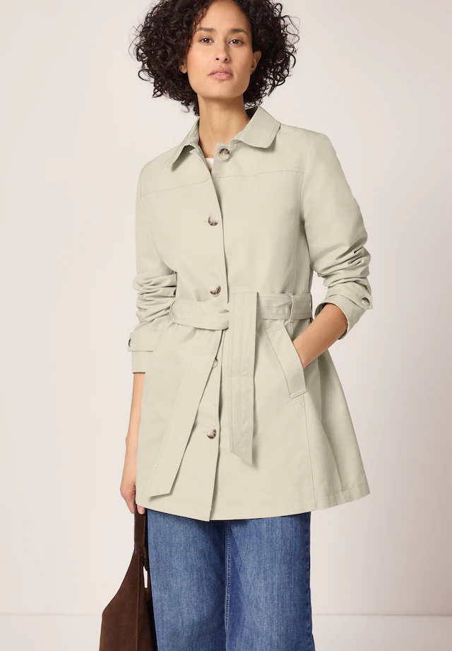 STREET ONE Outdoorjacke ohne Kapuze im soften Baumwoll-Mix