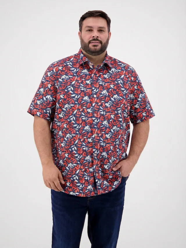 LERROS Kurzarmhemd »1/2 Hemd floral bedruckt, grosse Größen«