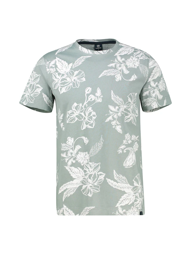 LERROS T-Shirt »T-Shirt mit O-Neck und floralem All-over-Print«