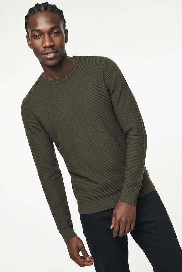 Jack & Jones Rundhalspullover »JJEBRODY KNIT CREW NECK« Baumwolle