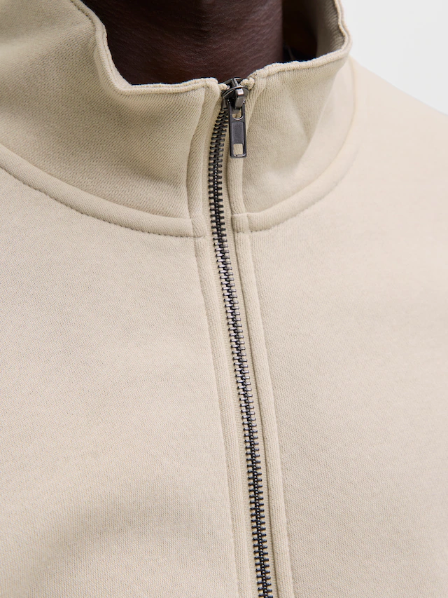Jack & Jones Sweatjacke »JJEBRADLEY SWEAT ZIP HN NOOS« Materialmix, regular fit