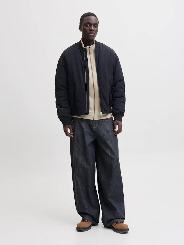 Jack & Jones Sweatjacke »JJEBRADLEY SWEAT ZIP HN NOOS« Materialmix, regular fit