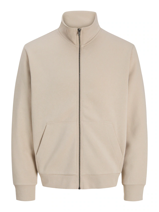 Jack & Jones Sweatjacke »JJEBRADLEY SWEAT ZIP HN NOOS« Materialmix, regular fit