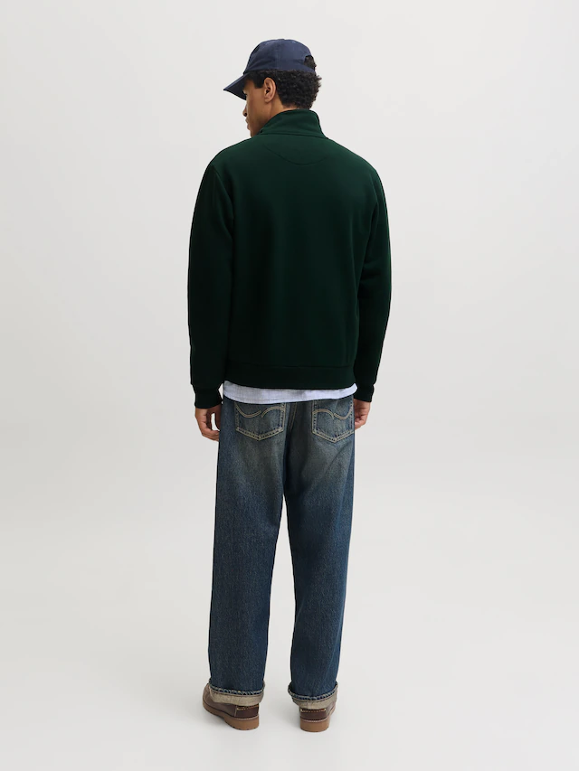Jack & Jones Sweatjacke »JJEBRADLEY SWEAT ZIP HN NOOS« Materialmix, regular fit