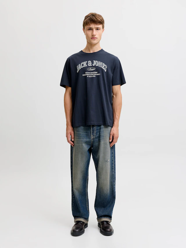 Jack & Jones T-Shirt »JJEDENVER LOGO TEE SS O-NECK SN« Baumwolle, relaxed fit