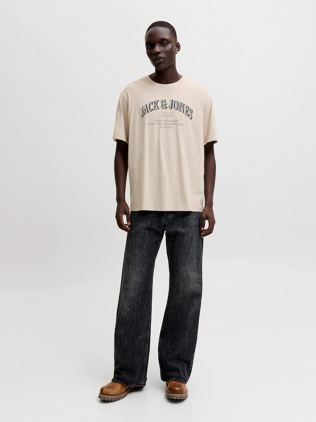 Jack & Jones T-Shirt »JJEDENVER LOGO TEE SS O-NECK SN« Baumwolle, relaxed fit