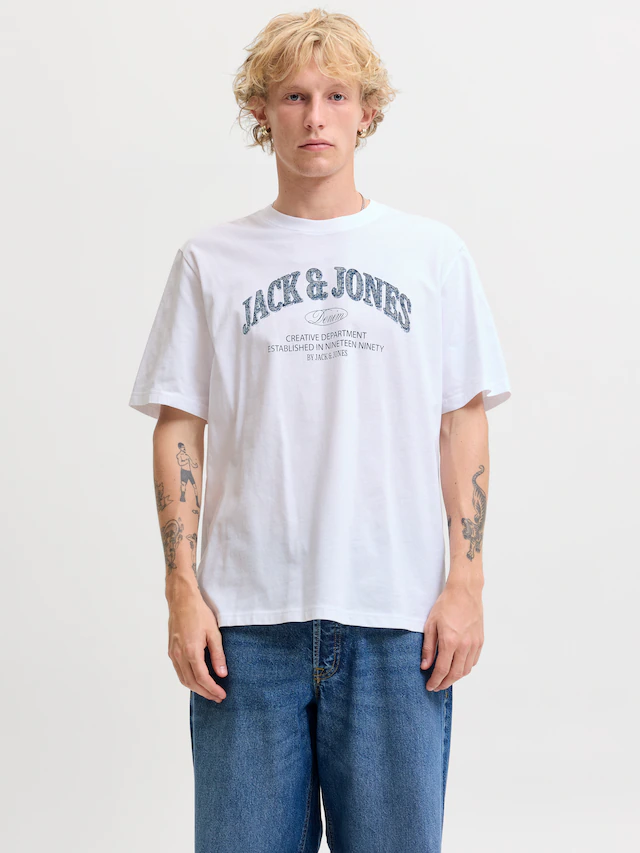 Jack & Jones T-Shirt »JJEDENVER LOGO TEE SS O-NECK SN« Baumwolle, relaxed fit