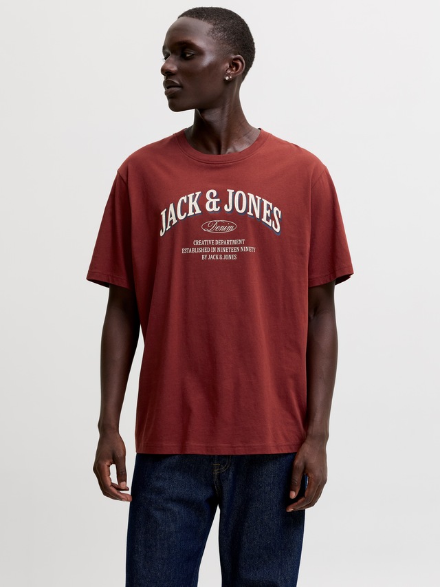 Jack & Jones T-Shirt »JJEDENVER LOGO TEE SS O-NECK SN« Baumwolle, relaxed fit