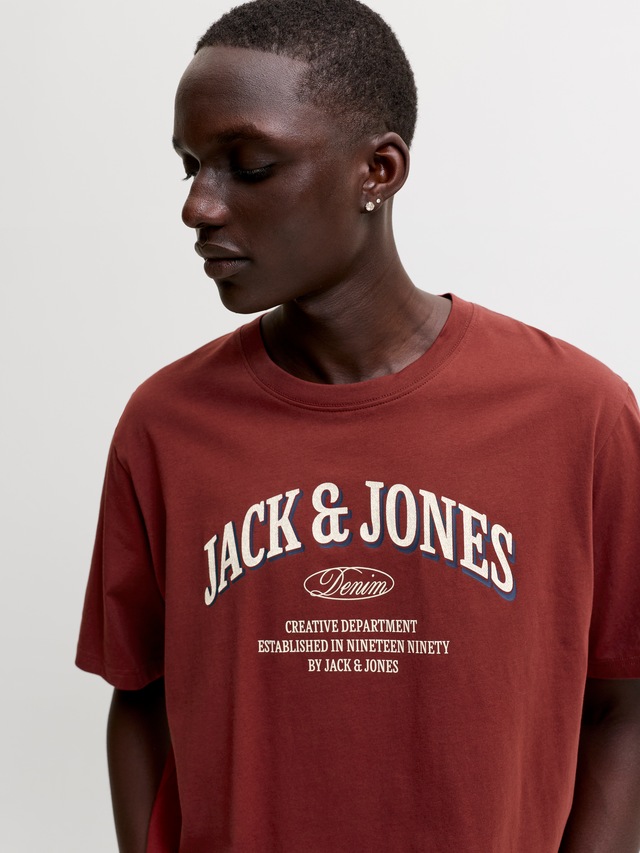 Jack & Jones T-Shirt »JJEDENVER LOGO TEE SS O-NECK SN« Baumwolle, relaxed fit