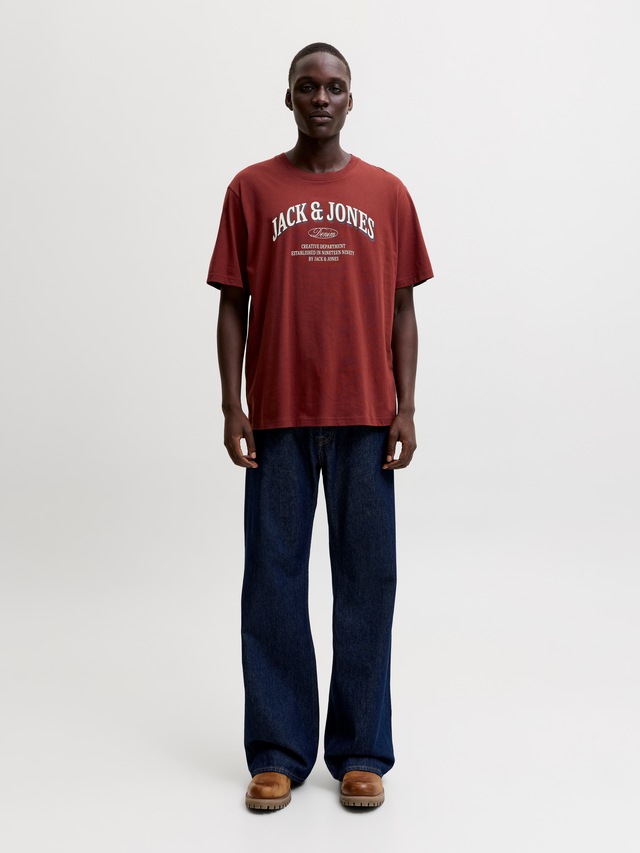 Jack & Jones T-Shirt »JJEDENVER LOGO TEE SS O-NECK SN« Baumwolle, relaxed fit