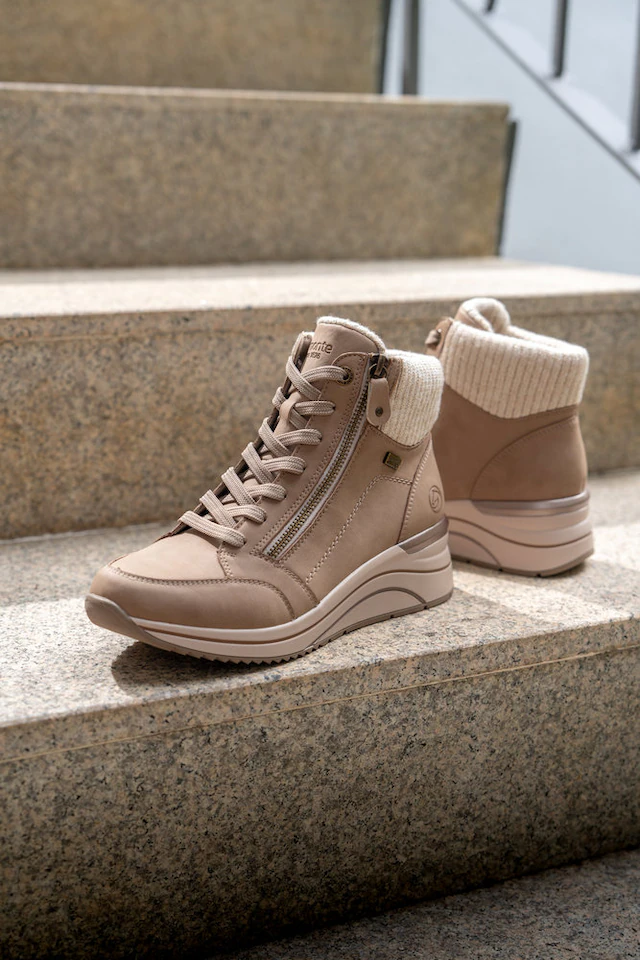 Remonte Keilstiefelette Keilboots, Schnürstiefelette mit wasserabweisender TEX-Membrane
