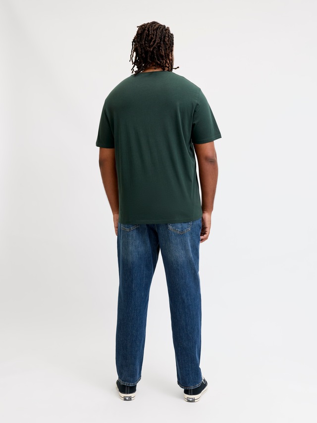Jack & Jones PlusSize T-Shirt »JJELOGO TEE SS O-NECK 2 COL AW26 SN PLS« aus reiner Baumwolle, mit geradem Abschluss am Rumpf, in Plus Size