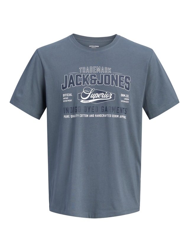 Jack & Jones PlusSize T-Shirt »JJELOGO TEE SS O-NECK 2 COL AW26 SN PLS« aus reiner Baumwolle, mit geradem Abschluss am Rumpf, in Plus Size