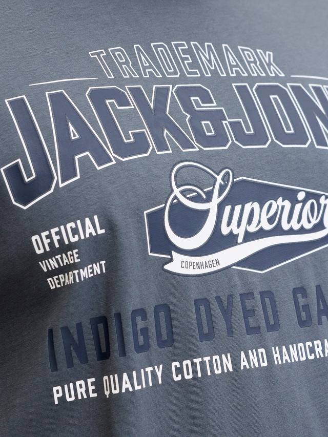 Jack & Jones PlusSize T-Shirt »JJELOGO TEE SS O-NECK 2 COL AW26 SN PLS« aus reiner Baumwolle, mit geradem Abschluss am Rumpf, in Plus Size