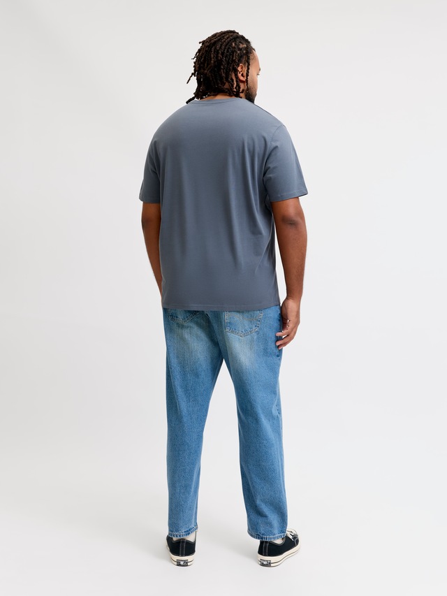 Jack & Jones PlusSize T-Shirt »JJELOGO TEE SS O-NECK 2 COL AW26 SN PLS« aus reiner Baumwolle, mit geradem Abschluss am Rumpf, in Plus Size