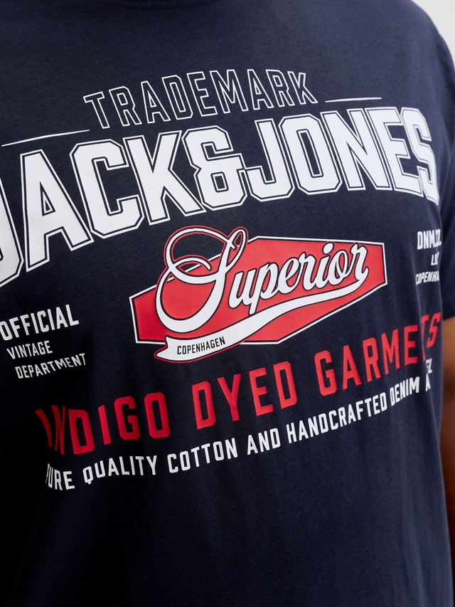 Jack & Jones PlusSize T-Shirt »JJELOGO TEE SS O-NECK 2 COL AW26 SN PLS« aus reiner Baumwolle, mit geradem Abschluss am Rumpf, in Plus Size