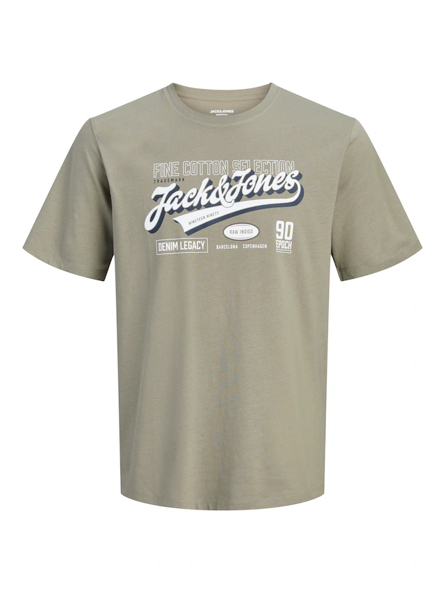 Jack & Jones PlusSize T-Shirt »JJELOGO TEE SS O-NECK 2 COL AW26 SN PLS« aus reiner Baumwolle, mit geradem Abschluss am Rumpf, in Plus Size