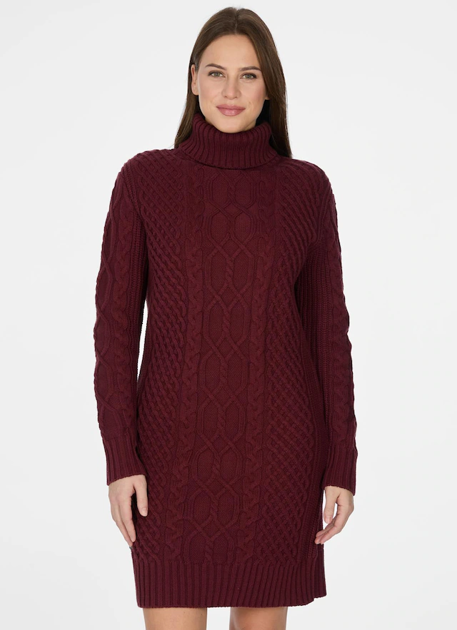 Ragwear Strickkleid »ODREI« mit Rollkragen und tollem Zopfstrickmuster