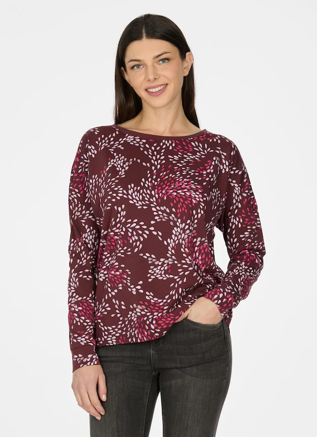 Ragwear Langarmshirt »SHIMONA LONG PRINT« aus weich fließender Baumwoll-Modal-Mischung und mit allover Print