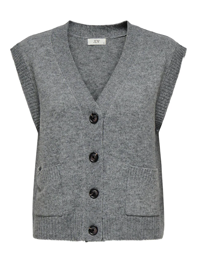 JDY »JDYSUPER S/L V-NECK VEST KNT NOOS« Materialmix