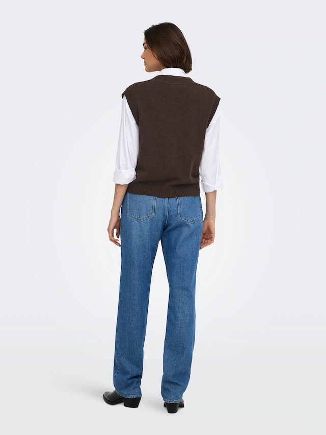 JDY »JDYSUPER S/L V-NECK VEST KNT NOOS« Materialmix