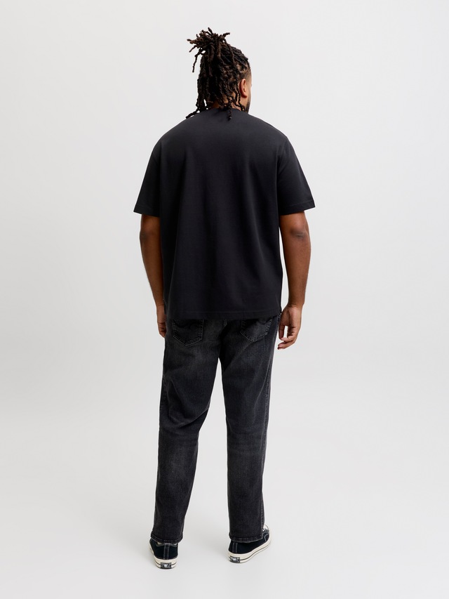 Jack & Jones PlusSize Rundhalsshirt »JJEBARRON TEE SS O-NECK LN PLS« Baumwollmischung, relaxed fit