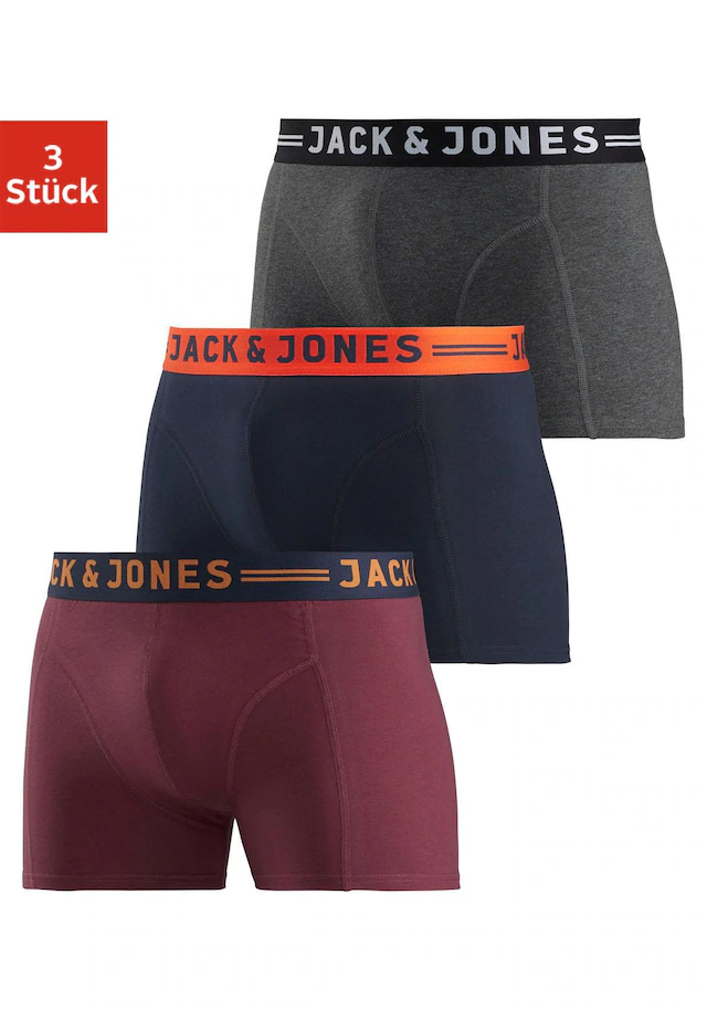 Jack & Jones Trunk »JACLICHFIELD TRUNKS 3 PACK NOOS« Packung, 3 Stk. Baumwollmischung, elastischer Bund